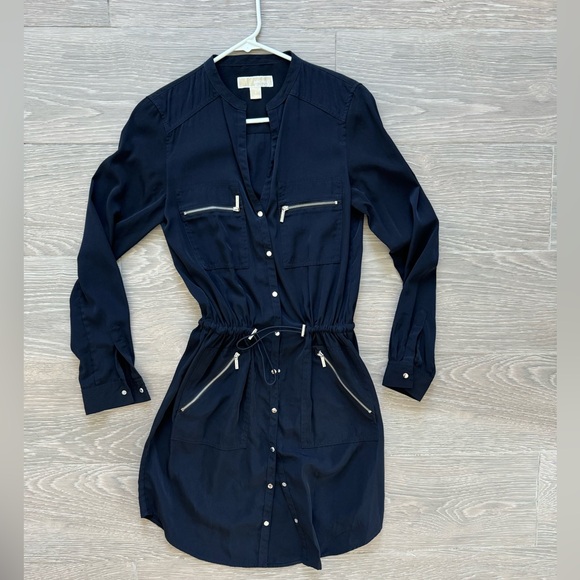 Michael Kors Navy Blue Shirt Dress Size S - Picture 1 of 7